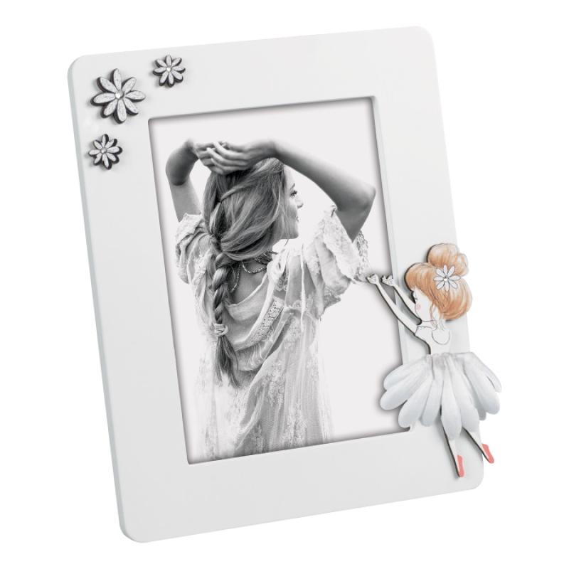 Portafoto in legno da tavolo con ballerina, cornice per foto da