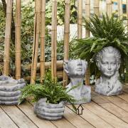 Cachepot Busto di Uomo, porta piante coprivaso cm 41 Vasi Portafiori