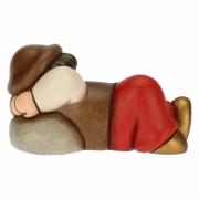 Statuetta del presepe classico Thun pastore dormiente rosso - Un classico di Natale Thun Presepe Natalizio