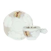 Tazzine caffe Thun farfalle in festa set 2 tazze in porcellana con piatto  110ml